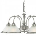 Lámpara clásica American Diner plata satinada y cristal translúcido