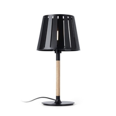 Lámpara de mesa Mix en madera natural y metal negro