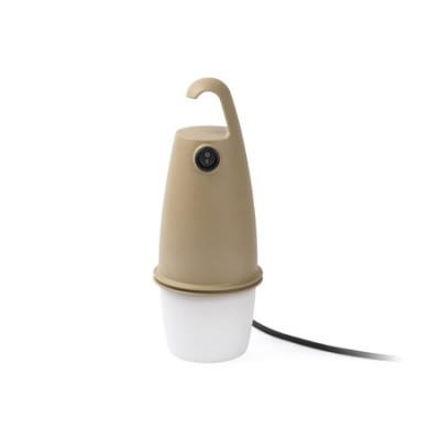 Lámpara portátil Hook LED marrón ecodiseñada plástico reciclado