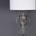 Lámpara de pared Alexia plata francesa pantalla textil blanca