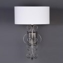 Lámpara de pared Alexia plata francesa pantalla textil blanca