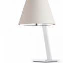 Lámpara de mesa moderna Moma en acero con pantalla blanca