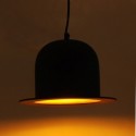 Lámpara techo sombrero Bombín en metal negro y dorado