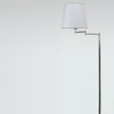 Pie de salón Stuttgart articulado en cromo con pantalla textil blanca