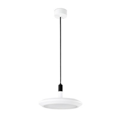 Lámpara colgante Planet LED metal blanco con difusor opal