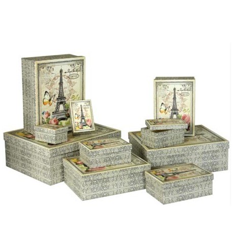 Comprar Set diez cajas decorativas vintage distintos tamaños