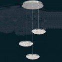 Lámpara techo Roma LED tres luces en cromo y cristal