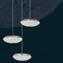 Lámpara techo Roma LED tres luces en cromo y cristal