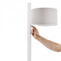 Lámpara de pie moderna Stood aluminio pantalla textil gris