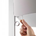 Lámpara de pie moderna Stood aluminio pantalla textil gris