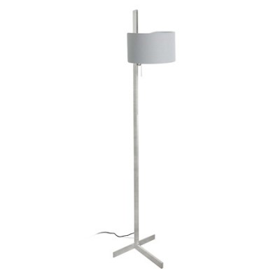 Lámpara de pie moderna Stood aluminio pantalla textil gris