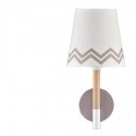 Aplique nórdico juvenil Zig-Zag en blanco y violeta con madera
