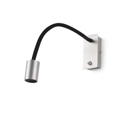 Lector LED de pared Leser en níquel satinado y negro