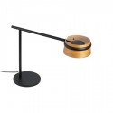 Sobremesa Loop LED regulable metal negro pantalla madera