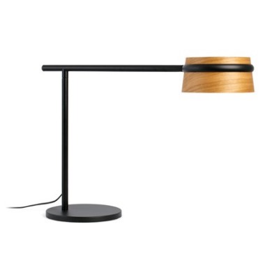 Sobremesa Loop LED regulable metal negro pantalla madera