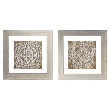 Cuadros mandalas decorativos en serie de dos, cuadros con relieve para salones clasicos